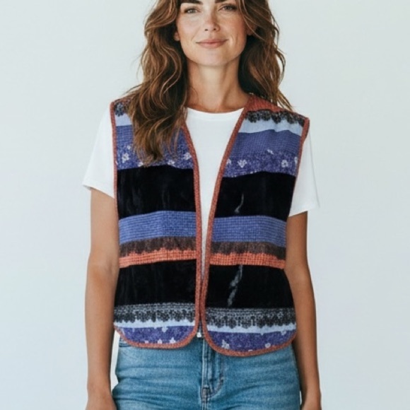Coldwater Creek Jackets & Blazers - Vintage Coldwater Creek Patchwork Vest